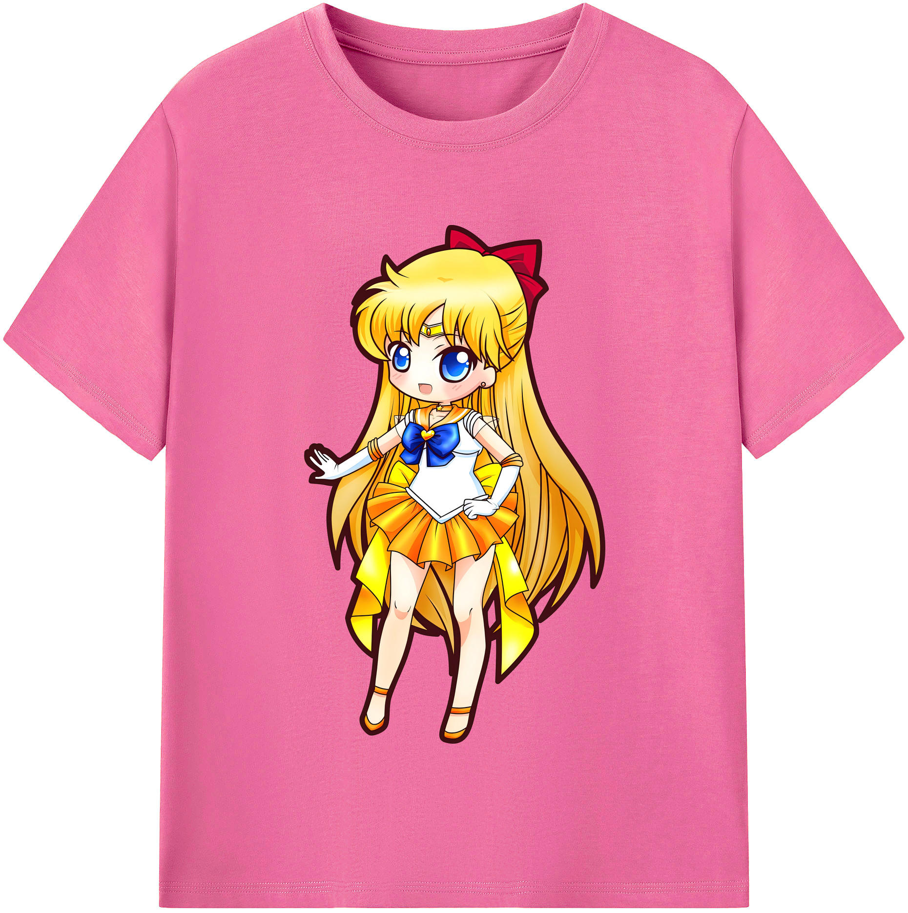 （画像用） 美少女戦士セーラームーン 愛野 美奈子 あいの みなこ Sailor Moon Aino Minako レディースカジュアルプリントTシャツ（綿100％）